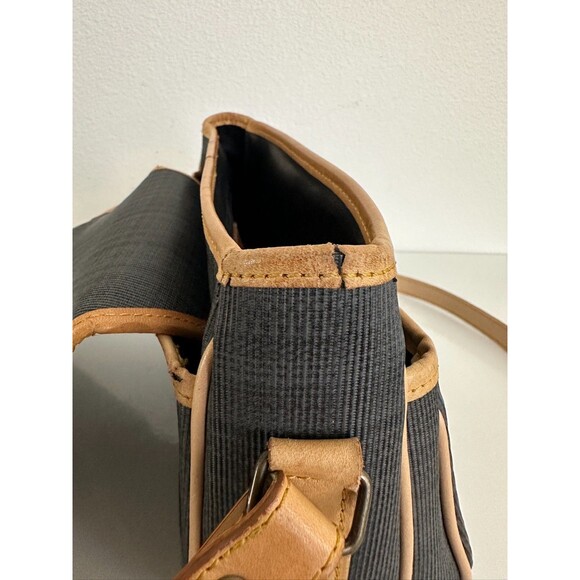 Louvier Flap Crossbody Bag Leather Gray Brown Vintage Mixed Media Adjustable - Picture 7 of 13